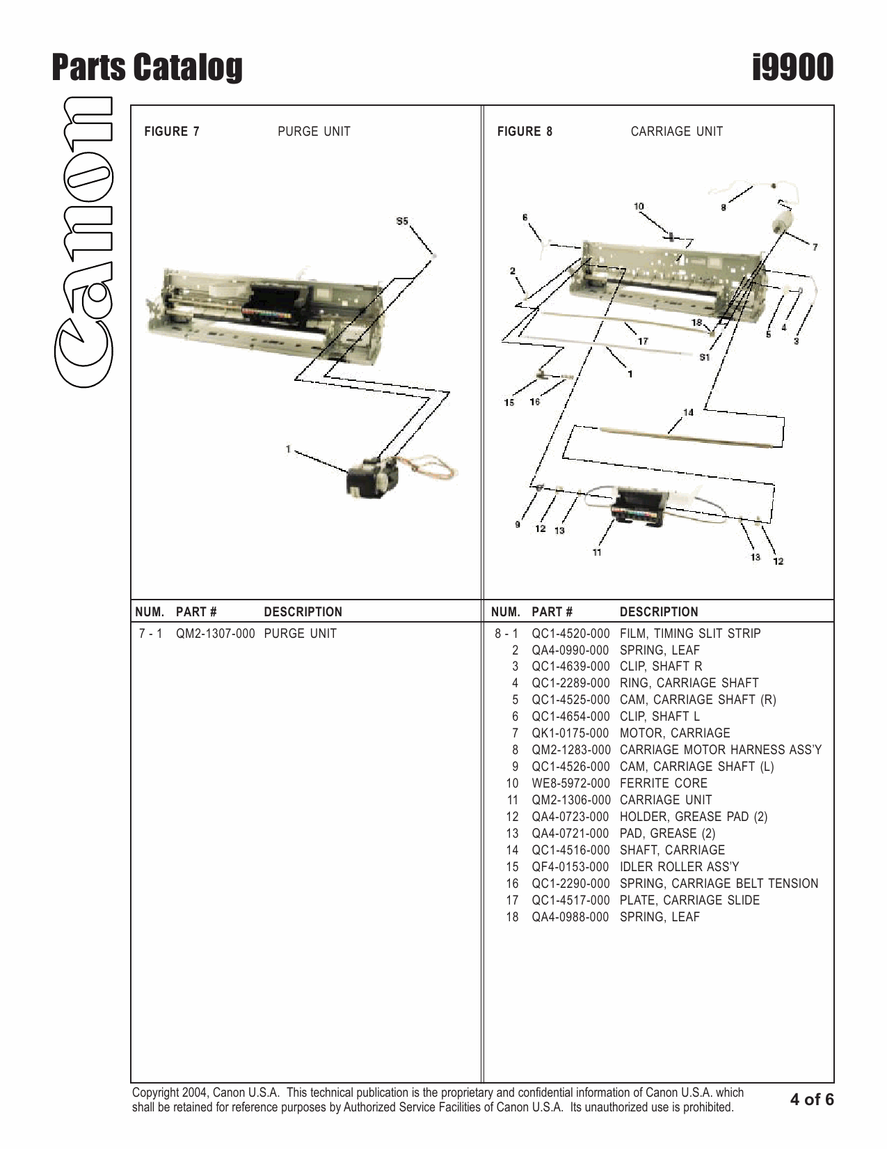 Canon PIXUS i9900 i9950 Parts Catalog Manual-5